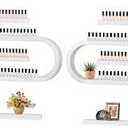 Lorvain 6PS Metal Wall Mounted Nail Polish Storage Racks, Black Display Rack U Shape Cosmetic Display Case Lipstick Perfume Wall Shelf Essential Oil Organizer for Nail Polish Bottles Spa Nail Salon White