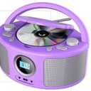 CD Radio Portable CD Player Boombox with Bluetooth,FM Radio,Remote Control,USB Input and 3.5mm AUX Headphone Jack,CD-R/CD-RW/MP3/WMA Playback,AC/Battery Powered