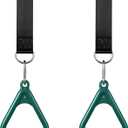 LadyRosian Trapeze Bar Swing Monkey Bars Hanging Ninja Rings Warrior Slackline Obstacle Course Kits for Kid Playground Equipment Accessories (Green)
