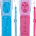 Wii Remote Controller, 2 Packs Upgrade Wireless Controller Compatible with Wii Wii U(blue and pink)