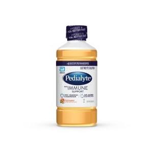 Pedialyte with Immune Support Electrolyte Solution, Hydration Drink with Zinc, Selenium, and Magnesium, Peach Mango, 1 Liter, Pack of 4  (BBD 1 JUL 2026)