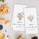 Floral Christian Kitchen Towels Set of 2, Proverbs 31 Woman Gifts, Bible Verse Decorative Dish Tea Towels for Kitchen, Religious Gifts for Women Hand Towels for Bathroom Decor, 16x24 Inch