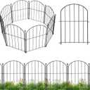 Garden Fence 10 Panels, 17 in(H) x 10 ft(L) Arched Rustproof Metal Garden No Dig Fence Border Animal Barrier for Dog Flower Edging for Yard Patio Outdoor