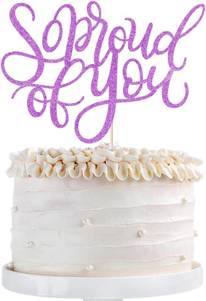 So Proud of You Cake Topper,2026 Graduation Cake Topper,Congrats Grad Party Decorations,2026 High School/College/University Graduation Party Decoration Supplies. (purple)