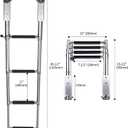 4 Step Boat Ladder, Stainless Steel Telescopic 4 Step Pontoon Boat Ladder, Extendable Dock Ladder for a Pontoon, Max. Load 900 Pound Capacity Marine Telescoping Ladder for Boat Yacht