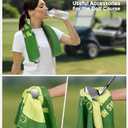 2 x Golf Towel Microfiber (16" X 24") with Clip and Storage Bag, Funny Golf Towels for Golf Bags, Green