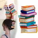 2 x Back to School Hair Clip for Women Girls, Orange Books Hair Claw Clips, Funny Book Hair Clips for Teachers Students Non Slip Hairpins School Opens Season Decor Hair Accessories