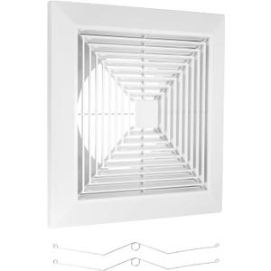 PATIKIL 14x14 Inch Bathroom Exhaust Fan Cover, ABS Plastic Fan Grille Air Conditioning Vent Cover with Springs for Ceiling or Exhaust Fans Home Office Bathroom Kitchen Ventilation