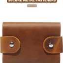 4 x Toprank Genuine Leather Slim Wallet & Card Holder  Handmade Minimalist Design for Men & Women, Vintage Distressed Look (Camel)