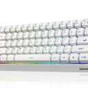 SEUNKWANG F61 60% Gaming Keyboard Wired, RGB Backlit Membrane Keyboard with PBT Keycaps, Compact Design, Lanyard Wired Keyboard for Mac/Win (White, Wired)
