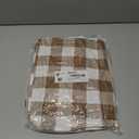 Smiry Round Picnic Tablecloth, Elastic Waterproof Fitted Vinyl Tablecloths for 57"-68" Tables, Flannel Backed Buffalo Plaid Table Cover for Dining, Camping, Outdoor, White and Brown