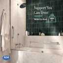 Gatco 962 Glam 18" L Grab Bar, Chrome/ADA Compliant Stainless Steel Safety Grab Bar for Bathroom