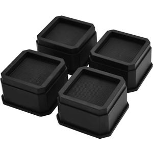 Bed Risers 2 Inch Heavy Duty Durable Plastic Unbreakable with Pillar Reinforce Furniture Risers Lifts for Sofa and Dorm Bed, Set of 4pcs Risers with Rubber Pad