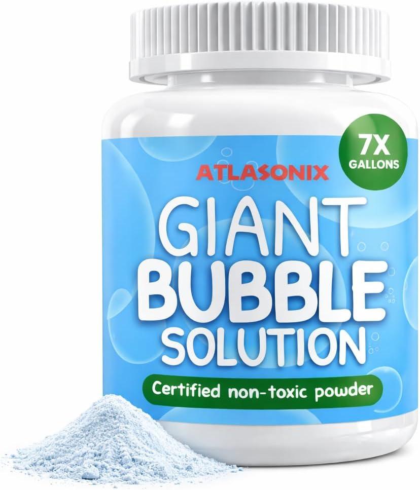 Giant Bubble Solution - Bubble Wands, Bubbles for Kids, Kids Bubbles Mix Powder Makes 896 OZ (7 Gallons) - The Original Solution Mix | 100% Kid Safe