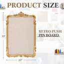 Wonderjune Linen Display Pinboard, Arch, 30'' X 20'', Baroque Gold, 34.3" x 23.6"