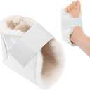 1 Pc Heel Protector for Pressure Sores Boot Sheepskin Heel Pad Soft Foot Cushions Pad Adjustable Foot Pillows with Securing Strap for Protect Feet Ankle Pressure Bed Sores(Creamy White)