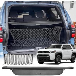 Cargo Cover Compatible with All-New Toyota 4Runner 2025 2026 Accessories,Carbon Fiber Look Retractable Trunk Cover Organizer Security Shielding Shade Cover (Carbon Fiber Look,Hidden Handle)