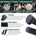 1/2-13 x 5 Hex Bolts with Nuts and Washers (4 Sets), 18-8 (304) Stainless Steel, External Hex Drive, Black Oxide Coated Hexagon Head Bolts Screws, Fayeploo