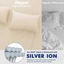 Elegear Cooling Pillow Cases for Hot Sleepers, Clean Fabric Silver Infused Cooling Pillowcase Q-Max>0.5, Soft Silky Pillowcases for Hair & Skin, Summer Zipper Pillowcase Cover Set of 2-Queen, Beige