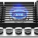 GASLAND Master 30 Inch Heavy Duty Gas Cooktop with Griddle PRO GH3805SS1FC with 5 Burners, CSA certified, 120V Plug-in, NG/LPG Convertible