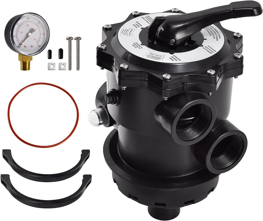 SP071620T VariFlo Top-Mount Multiport Valve Compatible with Hayward Pro Series Sand Filter S310T2, S270T2, S310T2, S360T2 2-Inch Plumbing 6-Positions Control Valve with Clamp