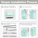 Goodpick Rolling Laundry Basket with Wheels,75L Large Collapsible Laundry Hamper with Removable Wash Bag Space for living room, Blue (Blue 1-Pack)