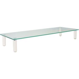 Kantek Glass Monitor Riser with 5mm Tempered Glass Platform and 40-Pound Capacity, 22-Inch W x 8.25-Inch D x 3.25-Inch H, Clear Glass (MS370)