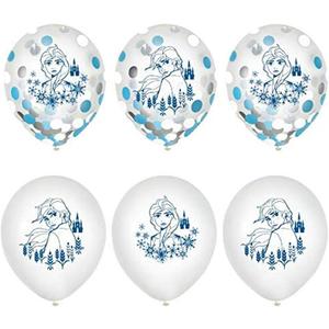 Assorted Colors Disney Frozen 2 Premium Latex Confetti Balloons - 12" (6 Pc) - Perfect Party Decoration for Enchanting Frozen-Themed Celebrations