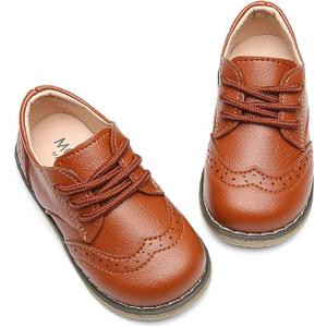 DADAWEN Toddler Boys Girls Dress Shoes Comfort Oxford Shoes Wedding Church Dress Shoes Lace Up School Uniform Loafer Flats (Toddler/Little Kid) 26