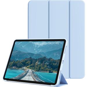 for iPad (A16) 11th/10th Generation Case (11/10.9 Inch, 2025/2022) Without Pencil Holder, Slim Trifold Stand Smart Cover & Soft TPU Back, Auto Wake/Sleep & Support Touch ID, Sky Blue