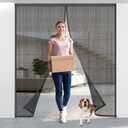 Titan Mall Magnetic Screen Door 72x80, Self Sealing, Heavy Duty Door Screen Magnetic Closure - Keep Bugs Out, Retractable Screen Door Mesh - Pet and Kid Friendly, Hands Free Mesh (Black)