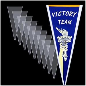 Coolbyl Pennant Holder Toploader 10ct - Acid-Free Archival Protector for Sports Pennants, Flags & Collectibles, Perfect for Indoor and Outdoor Use (12x30)