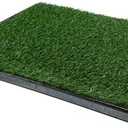 Grass Puppy Pee Pad for Dogs and Small Pets - Reusable 4-Layer Training Potty Pad with Tray - Dog House and Pet Supplies