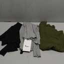 Riyiper 3 Pack Women's Long Sleeve Shirts Ribbed Cotton Boat Neck Tops Lettuce Trim Underscrub Slim Fit Casual Basic Tees.L