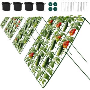 Cucumber Trellis for Garden - 4 Pack, 48" L x 24" W Garden Trellis for Climbing Plants Outdoor with Support Structures, A Frame Trellis for Climbing Vegetables Peas, Vine, Bean