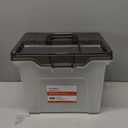 Staples File Box Portable Storage Tote, Letter Size, Clear Plastic