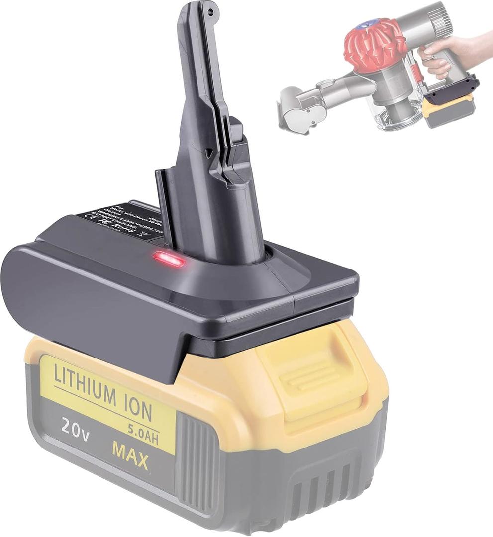 V8 Adapter for Dewalt 20V Lithium Battery Converter to Replace for Dyson V8 Battery, Works with Dyson V8 Series Animal Absolute Vacuum Cleaner Installation Parts(Adapter Not Battery)