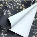 HAOKHOME Floral Wallpaper Peel and Stick Vintage Navy/Beige/Olive Green Damask Wall Paper Renter Friendly Contact Paper 17.7in x 9.8ft