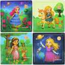Butterfly Edufields 4-in-1 Princess, Unicorn, Mermaid, Fairy Puzzles for girls Ages 3-5 4-6 | Jigsaw Puzzles for Toddlers | Preschool Learning Educational Toys | Brain teasers Christmas birthday gifts