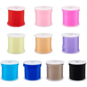 Fashewelry 54.7 Yards Solid Rubber Cord Tubing 10 Colors 2mm Soft Round Jewelry Cord No Hole for DIY Necklace Bracelet Earring Making