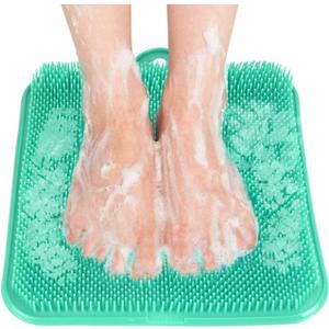 Newthinking Shower Foot Scrubber Cleaner Massager, Exfoliating Feet Massager Spa with Suction Cup Improves Foot Circulation & Reduces Foot Pain (Green)