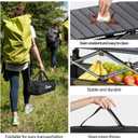 Anbte 3ft Aluminum Roll Top Camping Table, 2 Adjustable Height Camping Table Folding with Storage Net & Bag Lightweight Roll Up Table for Tailgate Outdoor Backyard BBQ Patio Picnic, 32.2 X 16, Black