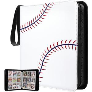 TLAZZ 990 Pockets Baseball Card Binder, Trading Card Collection Binder with 55 Removable Sleeves, Double Sided Pocket Sports Card Binder for MTG TCG Game Card (White)