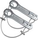 iGuerburn 2 Pack Small Heavy Duty Metal Oxygen Cylinder Tank Wrench O2 Key with Lanyard Cable Chain for CGA 870 Standard Post Valves for Sizes M2 A(M4) B(M6) ML6 C(M9) D(M15) JD(M22) and E(M24)