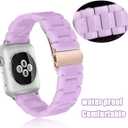 3 x Resin Band Bracelet for Apple Watch Series 7/6/SE/5/4/3/2/1 (Purple, 42mm/44mm)