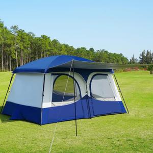 Vidalido Tents6-8 Person Camping Tent with Extended Vestibule2 Room Weather Resistant Family TentsEasy Install Waterproof Outdoor Tent for Backpacking and Camping Hiking (Blue)