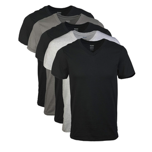 Gildan Men's V-Neck T-Shirts, Multipack, Style G1103. Size L. Puck Of 5.