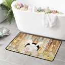 Happy Easter Door Mat,Non-Slip Easter Front Door Mat Funny Bunny Eggs Welcome Doormat