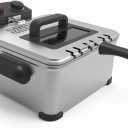 Alpha Living Electric Deep Fryer  4.5L Deep Fryer with Basket with 2-Quart and 4-Quart Baskets  High-Grade Stainless Steel  Temperature Control and Timer  Ideal for Fried Chicken, Fries