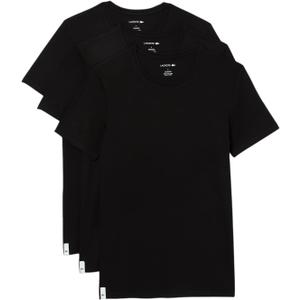 Lacoste Men's 100% Cotton Slim Fit Crew Neck Undershirt, 3-Pack (Medium, Black)